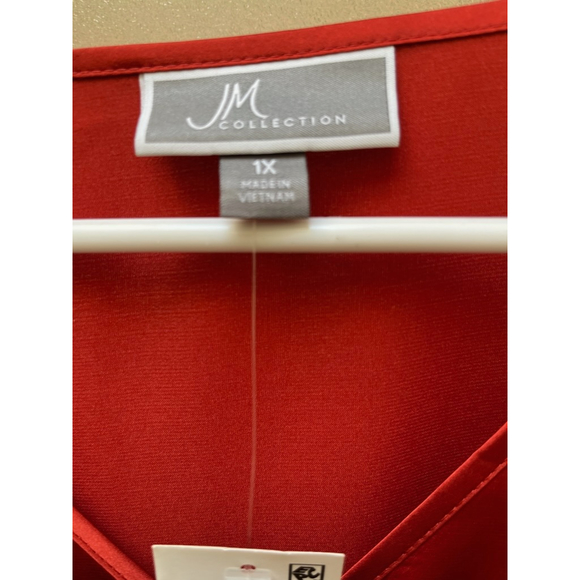 JM Collection Zip Front Blouse Plus Size - Picture 6 of 7